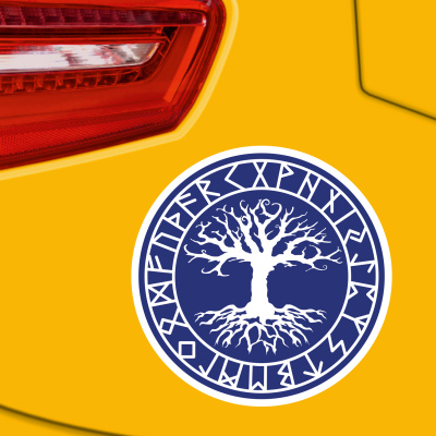 Yggdrasil mit Runen D Aufkleber gedruckt - Ansicht 4