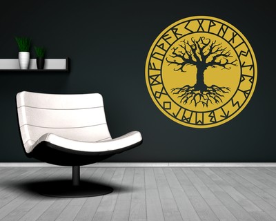 Wandtattoo Yggdrasil mit Runen D - Ansicht 2