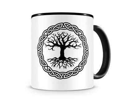 Tasse mit dem Motiv Yggdrasil mit Knoten A