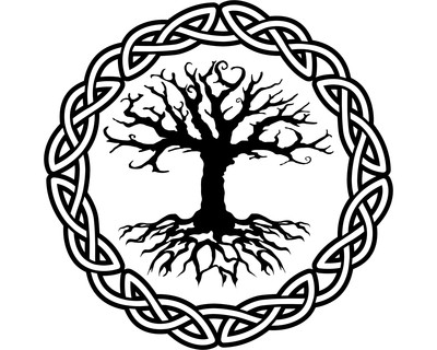 Aufkleber Yggdrasil mit Knoten A