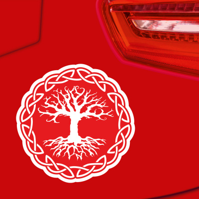 Yggdrasil mit Knoten B Aufkleber gedruckt - Ansicht 3