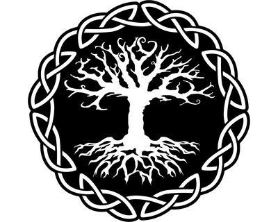 Aufkleber Yggdrasil mit Knoten B