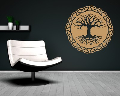 Wandtattoo Yggdrasil mit Knoten B Wandtattoo