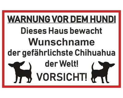 Aufkleber Chihuahua Warnung
