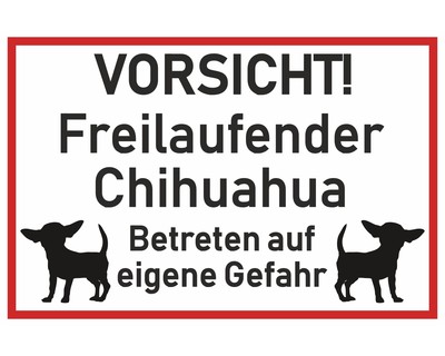 Aufkleber Vorsicht Chihuahua