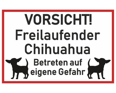 Aufkleber Vorsicht Chihuahua Aufkleber