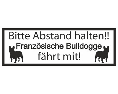 Aufkleber Franzsische Bulldogge fhrt mit Aufkleber