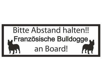 Aufkleber Franzsische Bulldogge an Board Aufkleber