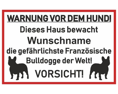 Aufkleber Franzsische Bulldogge Warnung - Ansicht 1