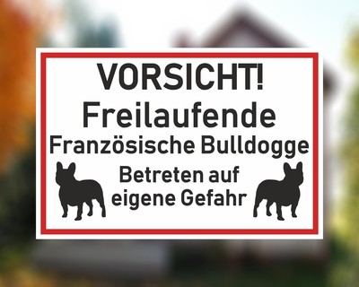 Aufkleber Vorsicht Franzsische Bulldogge Aufkleber