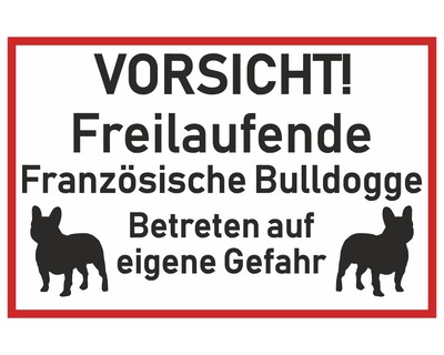 Aufkleber Vorsicht Franzsische Bulldogge