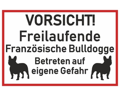 Aufkleber Vorsicht Französische Bulldogge - Ansicht 1