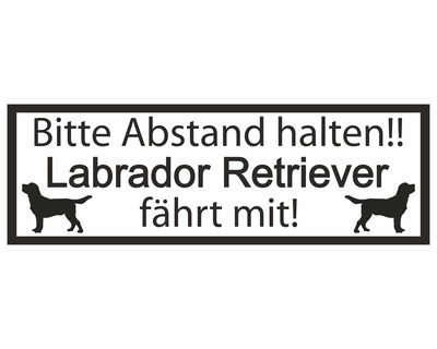 Aufkleber Labrador Retriever fhrt mit