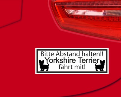 Aufkleber Yorkshire Terrier fhrt mit