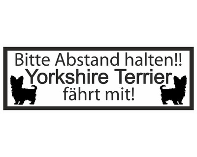 Aufkleber Yorkshire Terrier fhrt mit Aufkleber