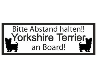 Aufkleber Yorkshire Terrier an Board