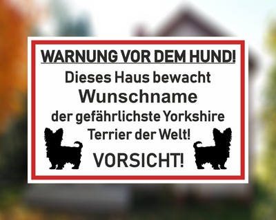 Aufkleber Yorkshire Terrier Warnung Aufkleber