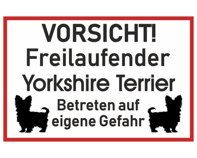 Aufkleber Vorsicht Yorkshire Terrier - Ansicht 1