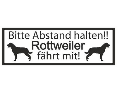 Aufkleber Rottweiler fhrt mit Aufkleber