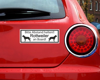 Aufkleber Rottweiler an Board