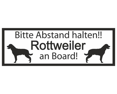 Aufkleber Rottweiler an Board