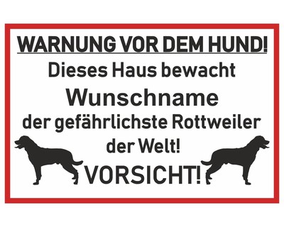 Aufkleber Rottweiler Warnung