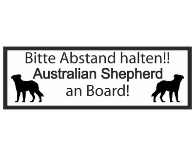 Aufkleber Australian Shepherd an Board