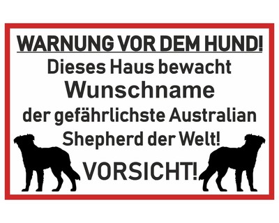 Aufkleber Australian Shepherd Warnung - Ansicht 1