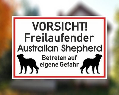 Aufkleber Vorsicht Australian Shepherd - Ansicht 2