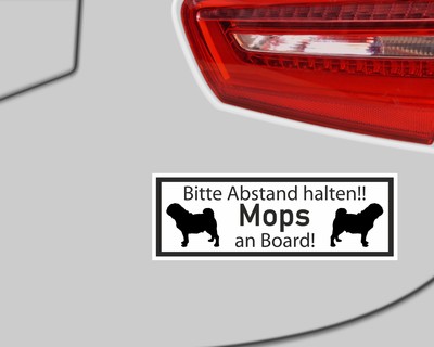 Aufkleber Mops an Board - Ansicht 3