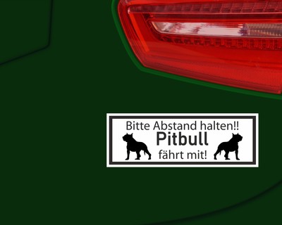 Aufkleber American Pit Bull Terrier fhrt mit Aufkleber