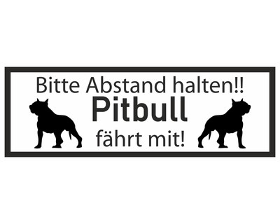 Aufkleber American Pit Bull Terrier fhrt mit Aufkleber