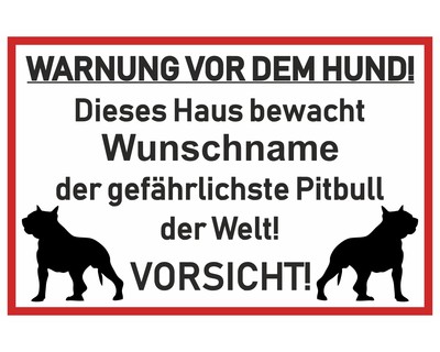 Aufkleber American Pit Bull Terrier Warnung Aufkleber
