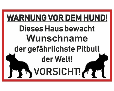 Aufkleber American Pit Bull Terrier Warnung - Ansicht 1