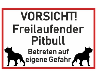 Aufkleber Vorsicht American Pit Bull Terrier