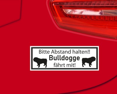 Aufkleber Bulldogge fhrt mit