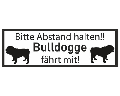 Aufkleber Bulldogge fhrt mit