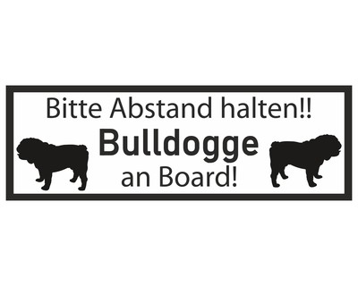 Aufkleber Bulldogge an Board