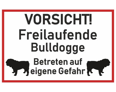 Aufkleber Vorsicht Bulldogge - Ansicht 1