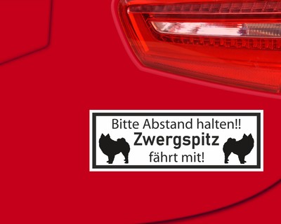 Aufkleber Zwergspitz fhrt mit
