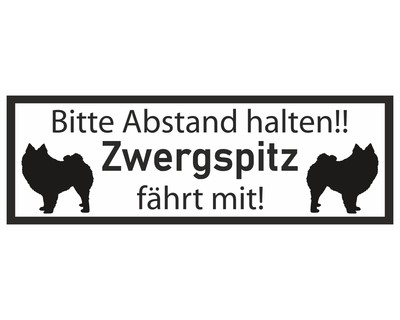 Aufkleber Zwergspitz fhrt mit - Ansicht 1