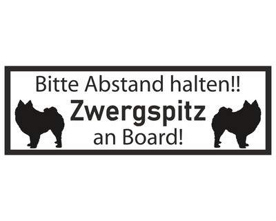 Aufkleber Zwergspitz an Board