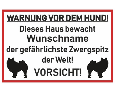 Aufkleber Zwergspitz Warnung - Ansicht 1