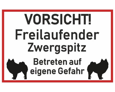 Aufkleber Vorsicht Zwergspitz - Ansicht 1