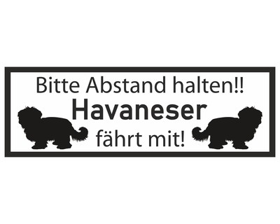 Aufkleber Havaneser fhrt mit