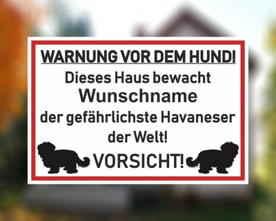 Aufkleber Havaneser Warnung