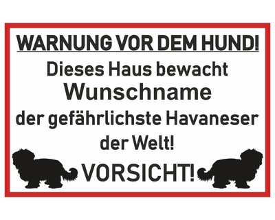 Aufkleber Havaneser Warnung - Ansicht 1