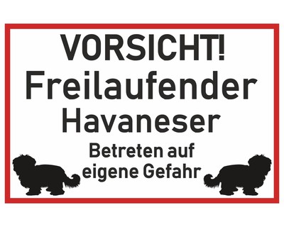 Aufkleber Vorsicht Havaneser - Ansicht 1
