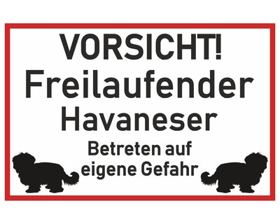 Aufkleber Vorsicht Havaneser