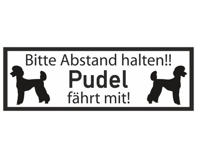 Aufkleber Pudel fhrt mit